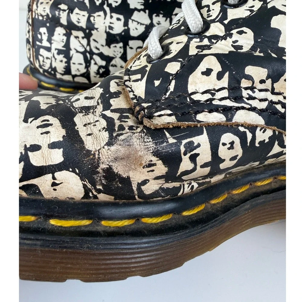 Dr Martens 1460 Small Faces Boots Made in England W8 Rare Vintage 90s